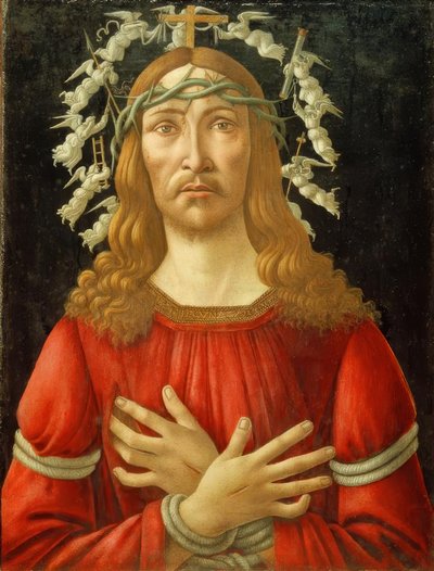Christ as Man of Sorrows with Angel Nimbus by Sandro Botticelli
